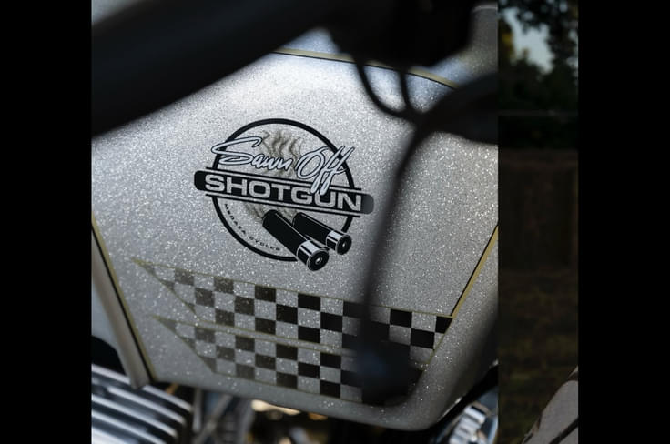 Their latest project is a custom Royal Enfield Shotgun 650 Royal Enfield Sawn off Shotgun 650 logo